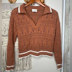 Universal Thread Crochet Knit Top (Small)